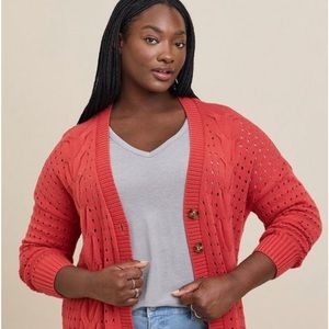Cable Boyfriend Cardigan Sweater